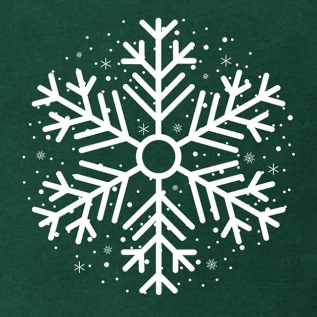 Detalle de Qskall men’s Christmas snowflake T-shirt (green or red) – festive casual holiday tee