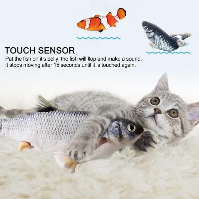 Detalle de Nepfaivy Floppy Fish Cat Toy 11 inch