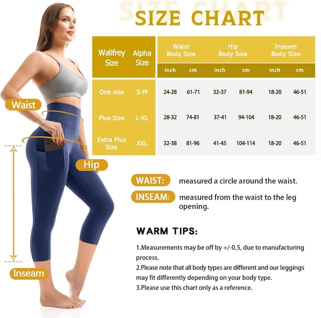 Detalle 2 de Walifrey Women’s High-Waisted Leggings with Pockets (Buttery-Soft, Opaque)