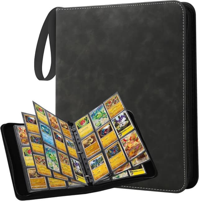 Detalle de Raccoglitore Carte Pokémon con 50 pagine doppia faccia e capacità fino a 900 carte (album in pelle PU impermeabile)