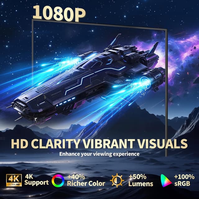 Detalle de Mini Projector 4K MENIOO con WiFi 6, Bluetooth 5.4 e Autofocus Auto Keystone