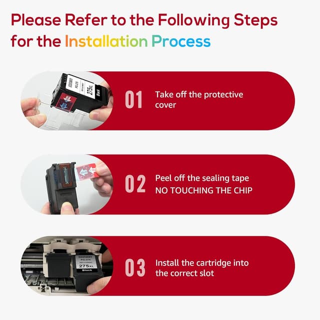 Detalle de PG-275XL / CL-276XL Compatible Ink Cartridges (275XL & 276XL) 2-Pack for Canon PIXMA TS/ TR Printers