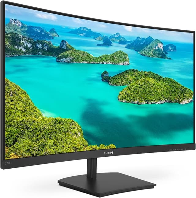 Detalle de Philips 271E1SCA 27-inch FHD curved monitor (75Hz, VA, FreeSync) with built-in speakers