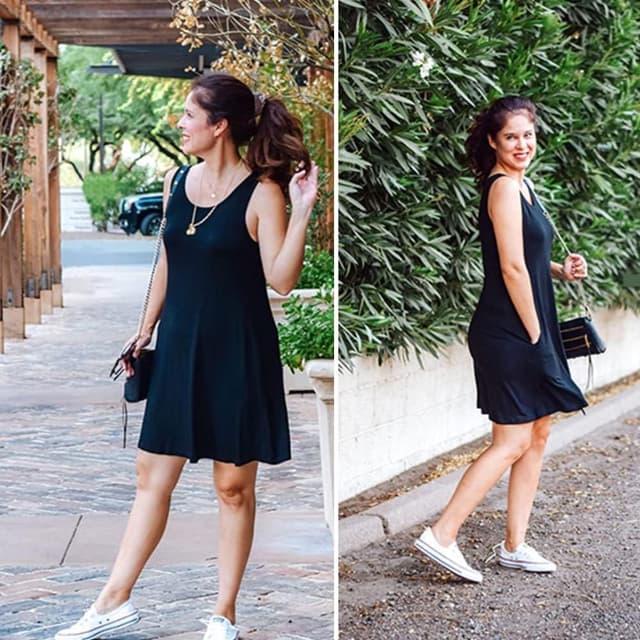 Detalle de PCEAIIH Women’s Swing T-Shirt Summer Dress with Pockets (Rayon/Spandex)