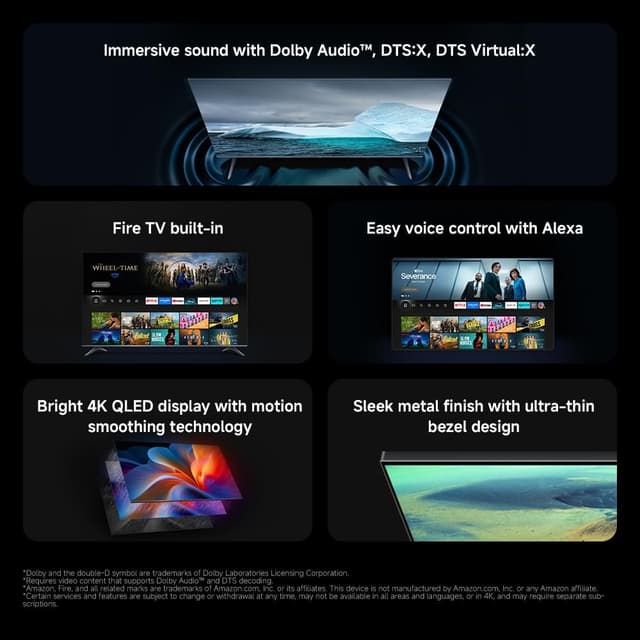 Detalle 2 de Xiaomi TV F Pro 43" QLED 4K Smart TV with Fire TV, HDR10+, Alexa and Apple AirPlay