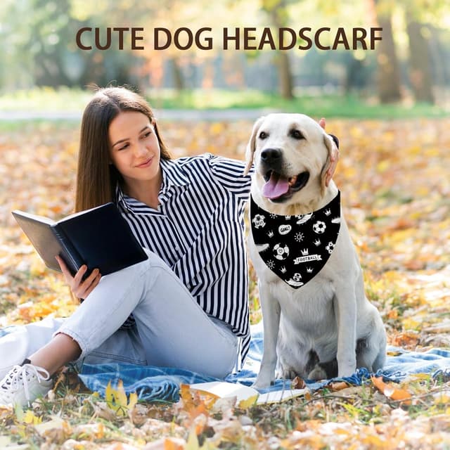 Thumbnail 6 de Shaeotek 2-pack Soccer Dog Bandanas (Black & White Triangle)