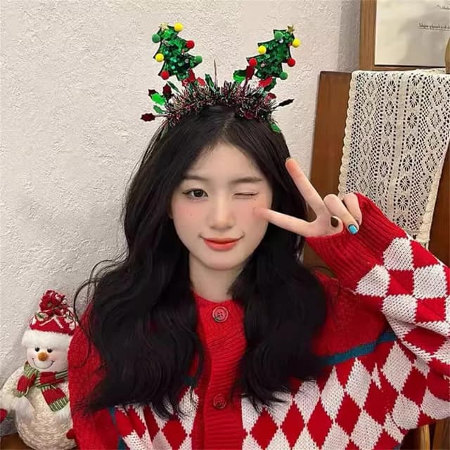 Thumbnail 5 de Umiin Christmas Headbands Glitter holiday hairbands 🎀