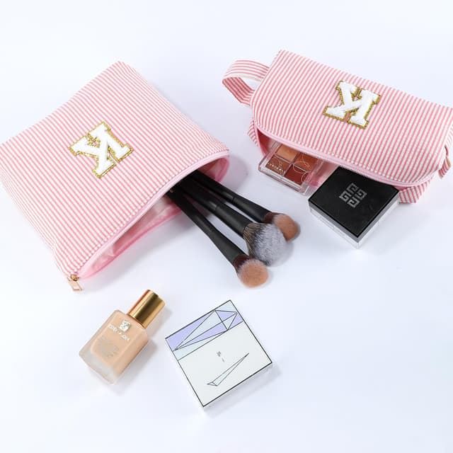 Thumbnail 6 de MSQ personalised initial make up bag (Pink) – preppy cosmetic pouch for girls and women