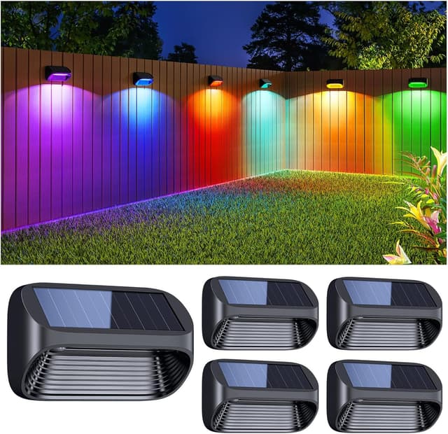 Detalle de BUCASA Solar Fence Lights 4 Pack