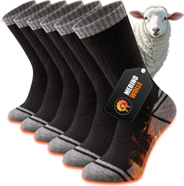 Detalle de Calze trekking lana merino 3 paia