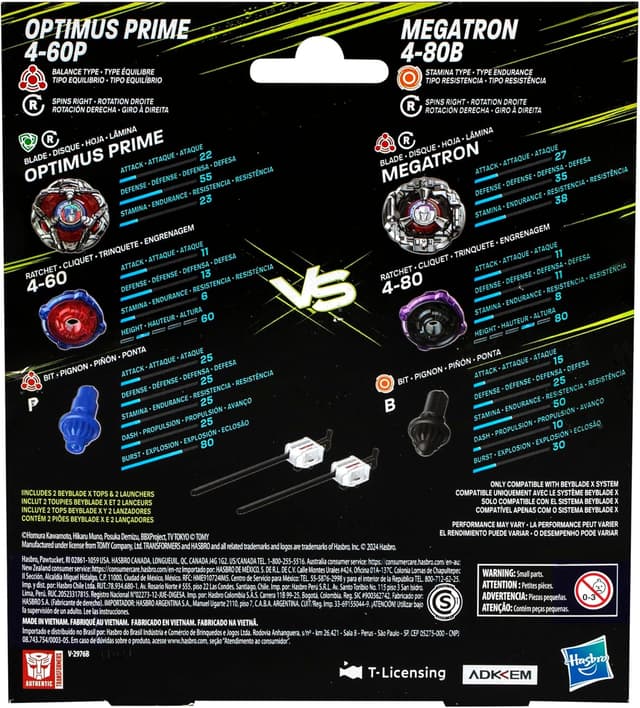 Thumbnail 3 de Beyblade X Optimus Prime vs Megatron 2 trottole