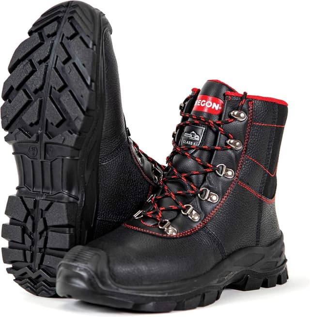 Detalle de Oregon Sarawak Klasse 1 Kettensägen-Schnittschutzstiefel aus Leder (Stahlkappe), Größe 45