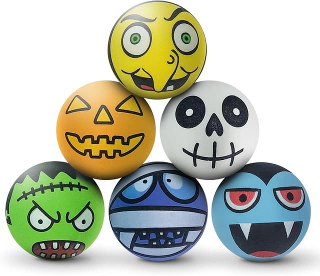 Detalle de SPORTSPET Monsters High Bounce Dog Balls (6 Pack) – Spooky rubber balls for medium dogs (60mm)