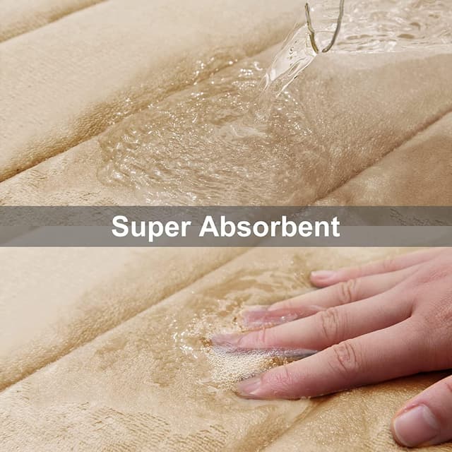 Detalle 2 de Smiry memory foam bath mat, 60 x 120 cm (extra soft, non-slip, machine-washable) – Beige