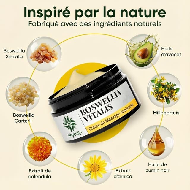 Detalle de Crème d’Encens Extra Forte 100 ml : boswellia serrata & carterii pour massage des articulations