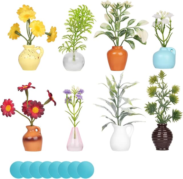 Detalle de Aimant déco réfrigérateur 8 mini vases