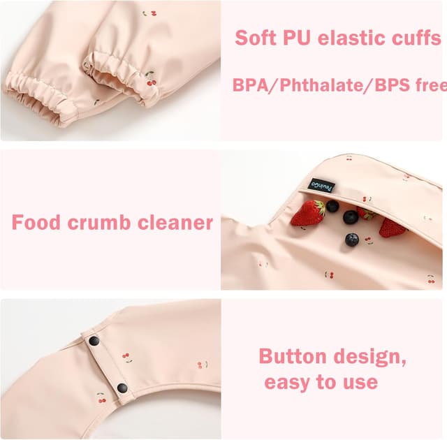 Thumbnail 5 de PewinGo Lätzchen zum Abstillen mit Langen Ärmeln & BLW, Weiches und Hautfreundliches Material, Lätzchen zum Stillen, Wasserdicht und Leicht zu Reinigen & Maschinenwaschbar, für Baby,und Kinder