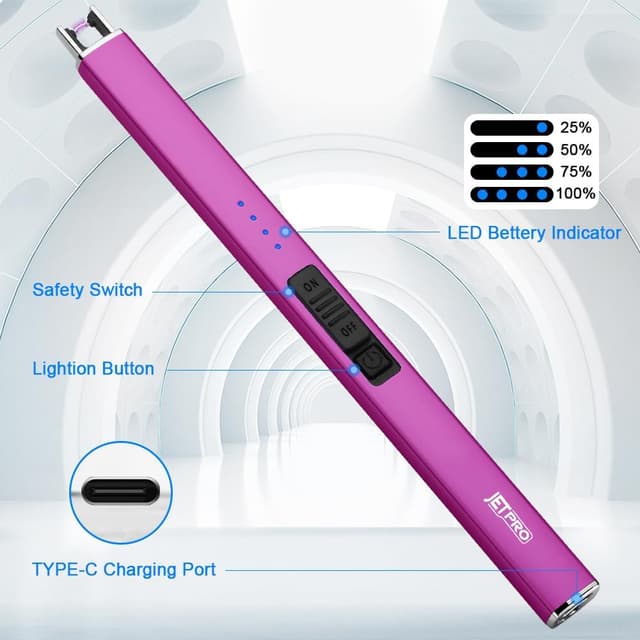 Thumbnail 2 de JETPRO Electric Arc Windproof USB Lighter 1‑PC