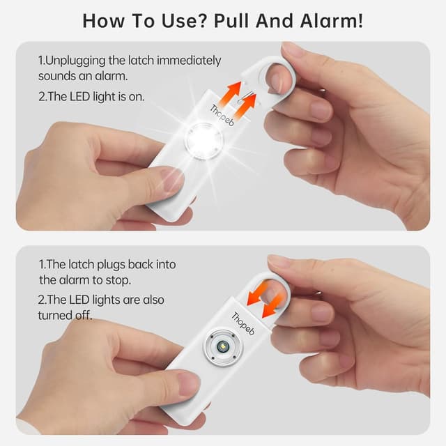 Detalle 2 de Der Original Persönlicher Alarm für Frauen – Schlüsselanhänger mit 130 dB Sirene & LED-Stroboskop