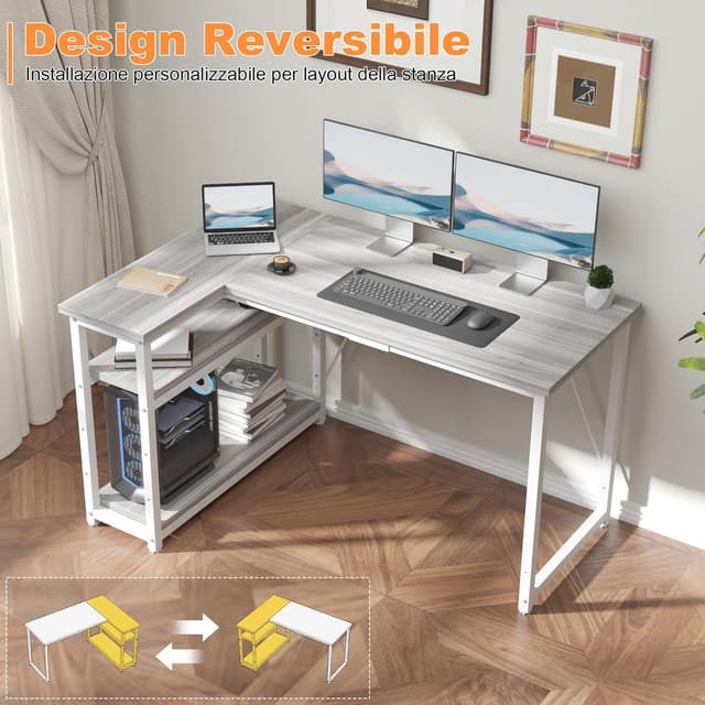 Detalle de TRIUMPHKEY Scrivania ad angolo reversibile 120x80