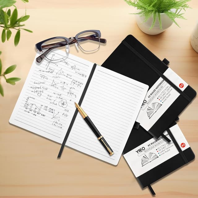 Detalle de A5 Lined Notebook 3 Pack, 200 pages