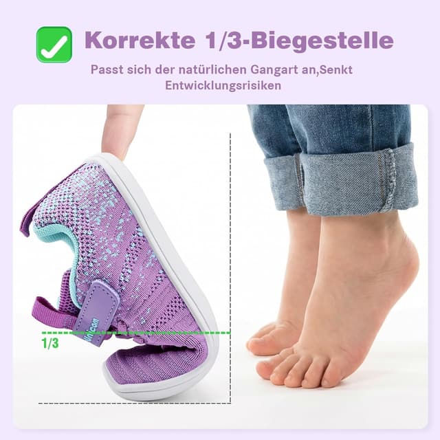Detalle 2 de IceUnicorn Kinder Hausschuhe Barfußschuhe – leichte, rutschfeste Minimal-Sportschuhe für drinnen
