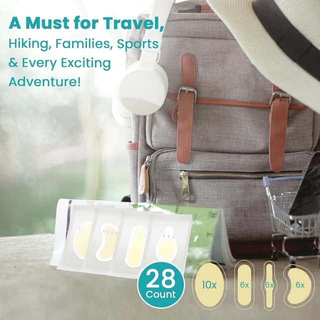 Detalle 2 de Promifun Blister Pads Hydrocolloid Gel Bandages, 28 ct Water-Resistant Variety Pack