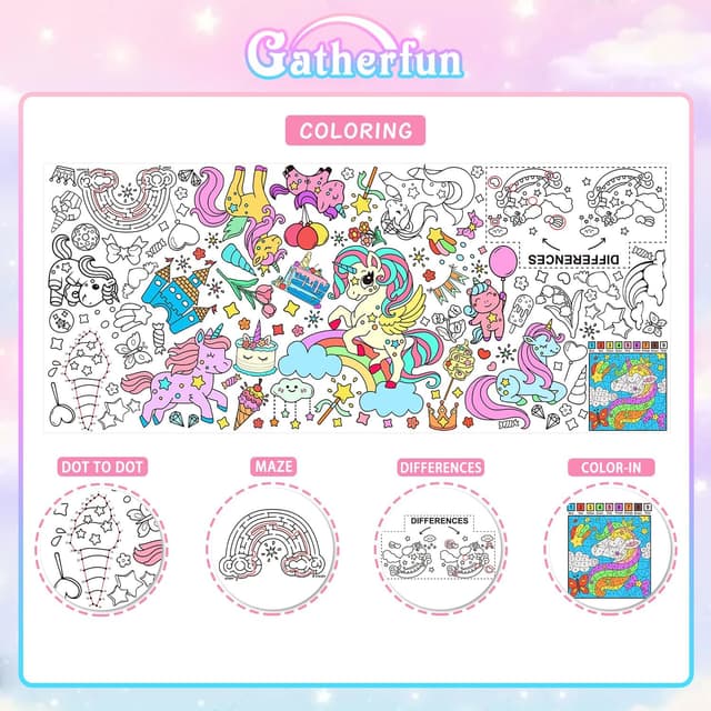 Thumbnail 1 de Gatherfun Unicorns Giant Coloring Poster 31.5x72