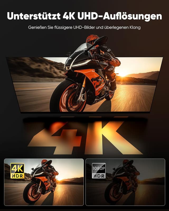 Detalle de SNOWKIDS DisplayPort-zu-HDMI-Kabel (unidirektional) für 4K, 1,8 m