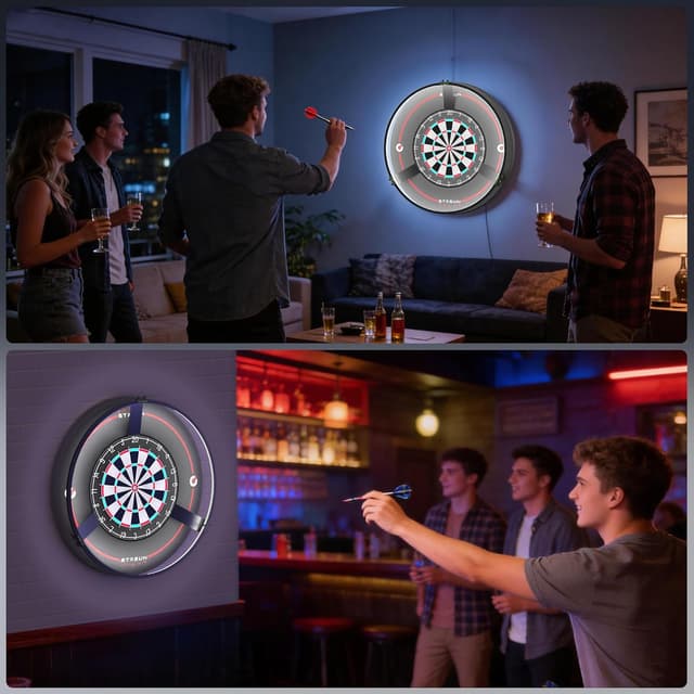 Thumbnail 6 de STASUN 360° Dart Beleuchtung für Dartscheiben – LED-Lichtring mit Magnetbefestigung, 24 W, 6500 K