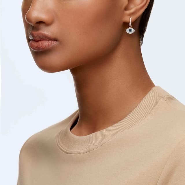 Thumbnail 3 de Swarovski Pendientes de aro Symbolica, Ojo turco, Azules, Baño tono oro rosa