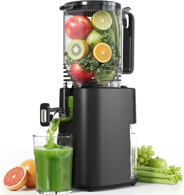 Detalle de Cold Press Juicer with 5.5-Inch Wide Feed Chute (Slow Masticating Juicer) — Black