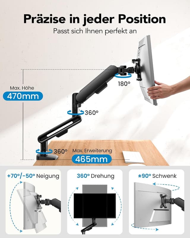 Detalle 1 de HUANUO Monitorhalterung 13–40 Zoll bis 12 kg