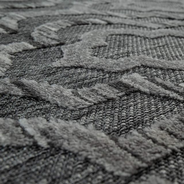 Detalle de Paco Home tapis d’intérieur & extérieur 120x170 cm gris 3, motif géométrique