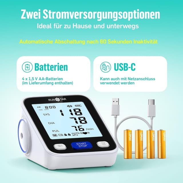 Thumbnail 5 de RunStar Blutdruckmessgerät Oberarm 22–42 cm