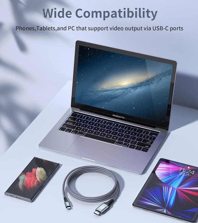 Thumbnail 6 de SWECENT 4K USB-C to HDMI Cable (2m) with Plug and Play and HDCP 2.2