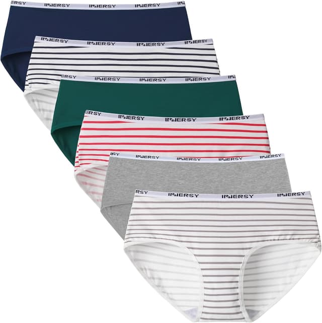 Thumbnail 6 de INNERSY lot de 6 culottes femme en coton stretch, taille basse douce et respirante