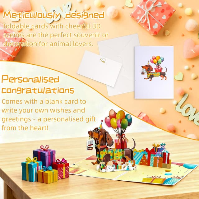 Thumbnail 2 de Glückwunschkarte Hund 3D Pop Up 19,9 cm
