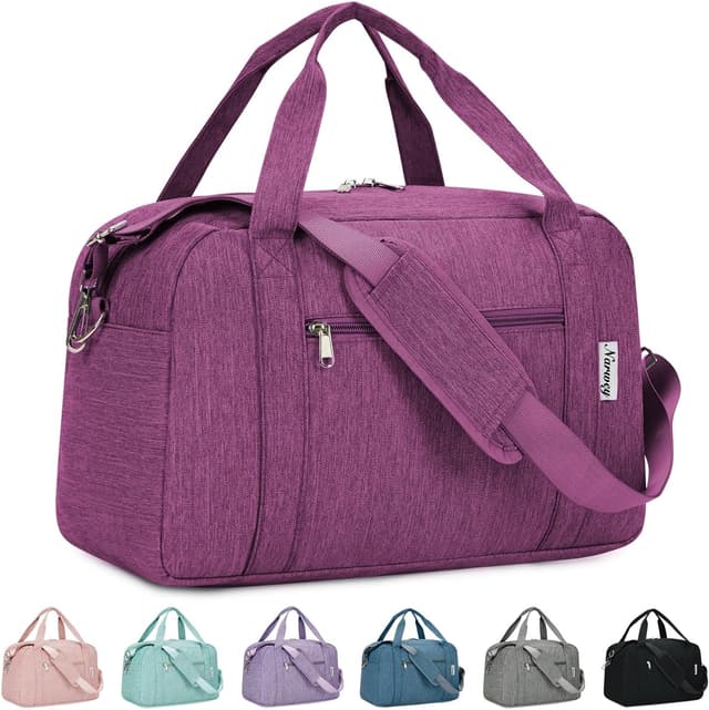 Detalle de Narwey Easyjet cabin bag 45 x 36 x 20 cm underseat travel duffel holdall tote with wet pocket (25L) – Dark Purple
