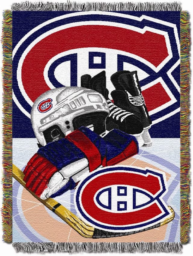 Detalle 2 de Northwest Officially Licensed NHL “Homefield Ice Advantage” Woven Tapestry Throw Blanket, 48" x 60