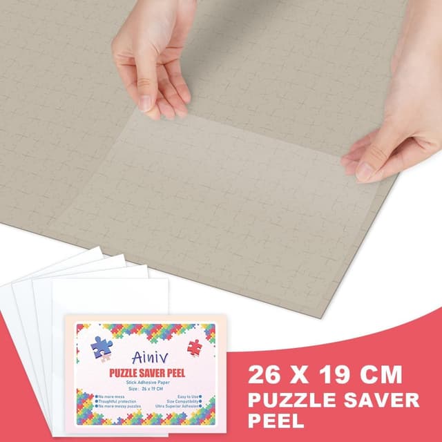 Detalle 2 de Ainiv Colle Puzzle : 32 feuilles adhésives transparentes (PET) pour préserver 4×1000 pièces