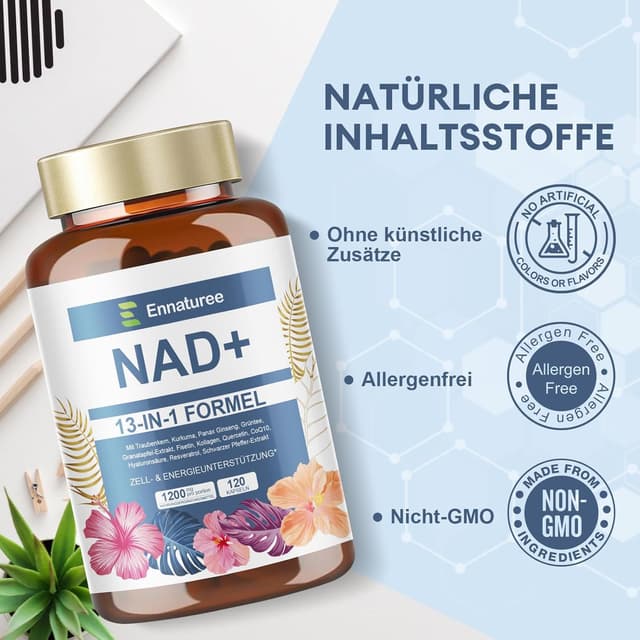 Detalle de NAD Supplement 1200 mg NAD 13, 120 Kapseln