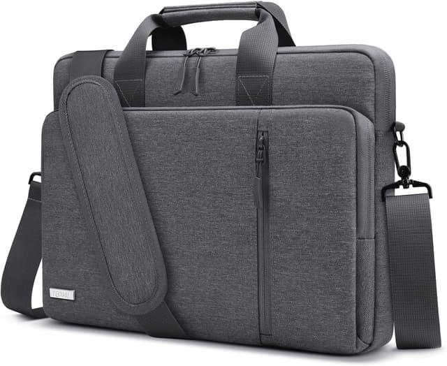 Detalle de TECOOL 15.6–16 inch Laptop Bag with 360° Protective 600D Waterproof Case (Dark Grey)