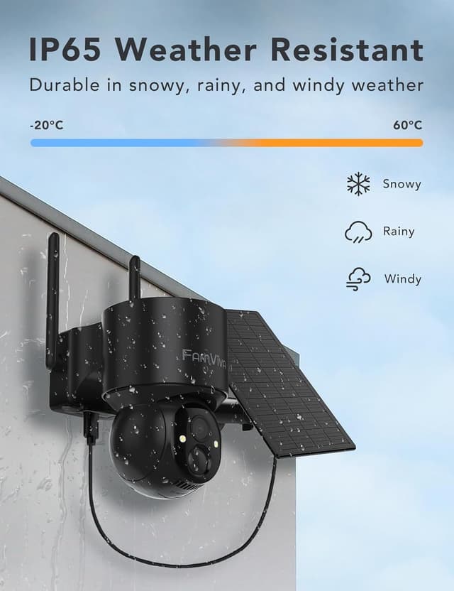 Detalle 2 de FAMVIVA 2K Solar PTZ Camera