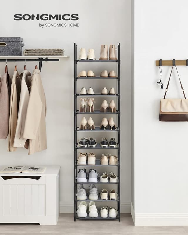 Detalle 2 de SONGMICS LSH010G01 zapatero 10 baldas 28x45x173 cm