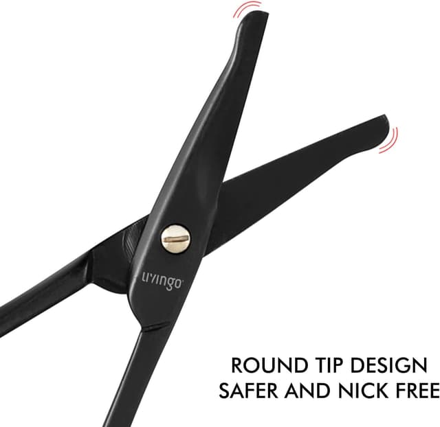 Detalle de LIVINGO 9CM Premium Nose Hair Scissors with Curved Safety Blades and Rounded Tip (Black)