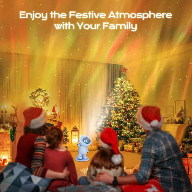 Detalle 2 de FULEN Sternenhimmel Projektor mit Nordlicht-Effekt, Timer & Fernbedienung (LED Nachtlicht Galaxie), Blau