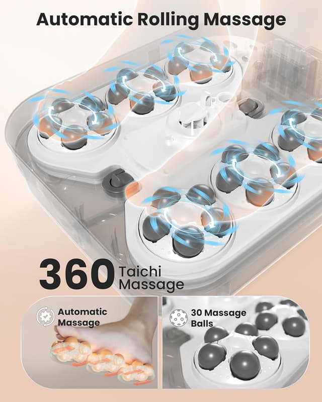 Detalle 2 de COMFIER Electric Foot Spa with Heat & Automatic Massage (180° surround water spray, LED display)