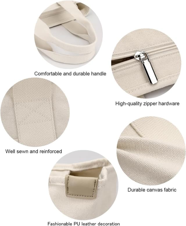 Detalle 2 de zhongningyifeng Women’s Canvas Tote Bag with Top Handle – Large Capacity Shopping & Work Bag