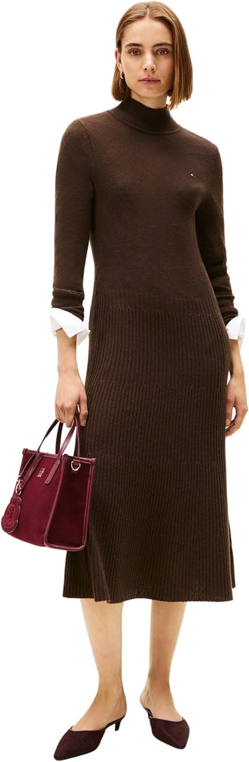 Detalle 2 de Tommy Hilfiger Soft Wool abito maglione midi
